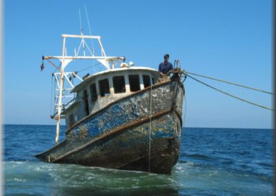 A shrimping vessel was donated to serve as an artificial reef